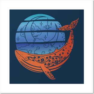 Whale Between The Stars Posters and Art